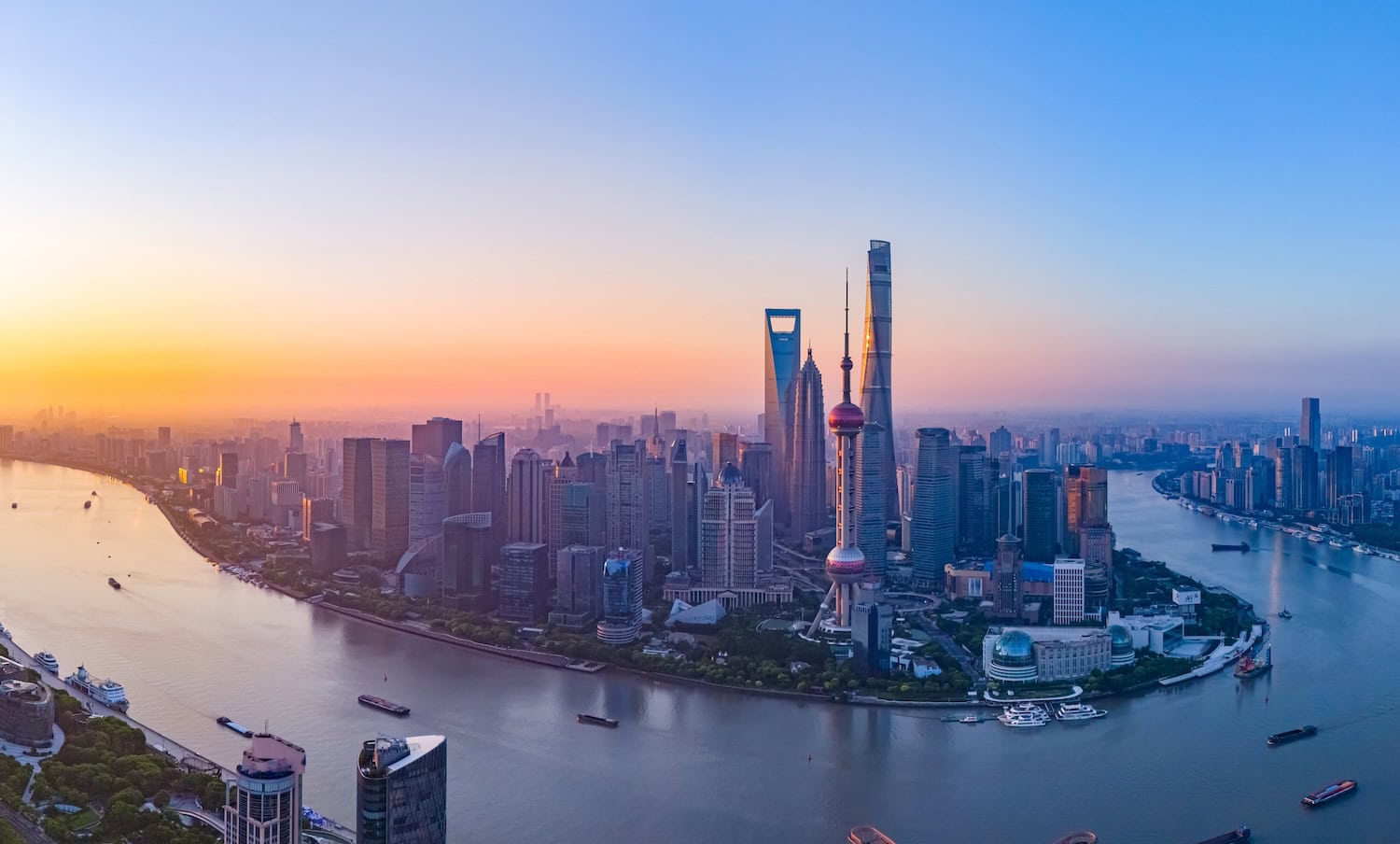 Shanghai zum Sonnenaufgang