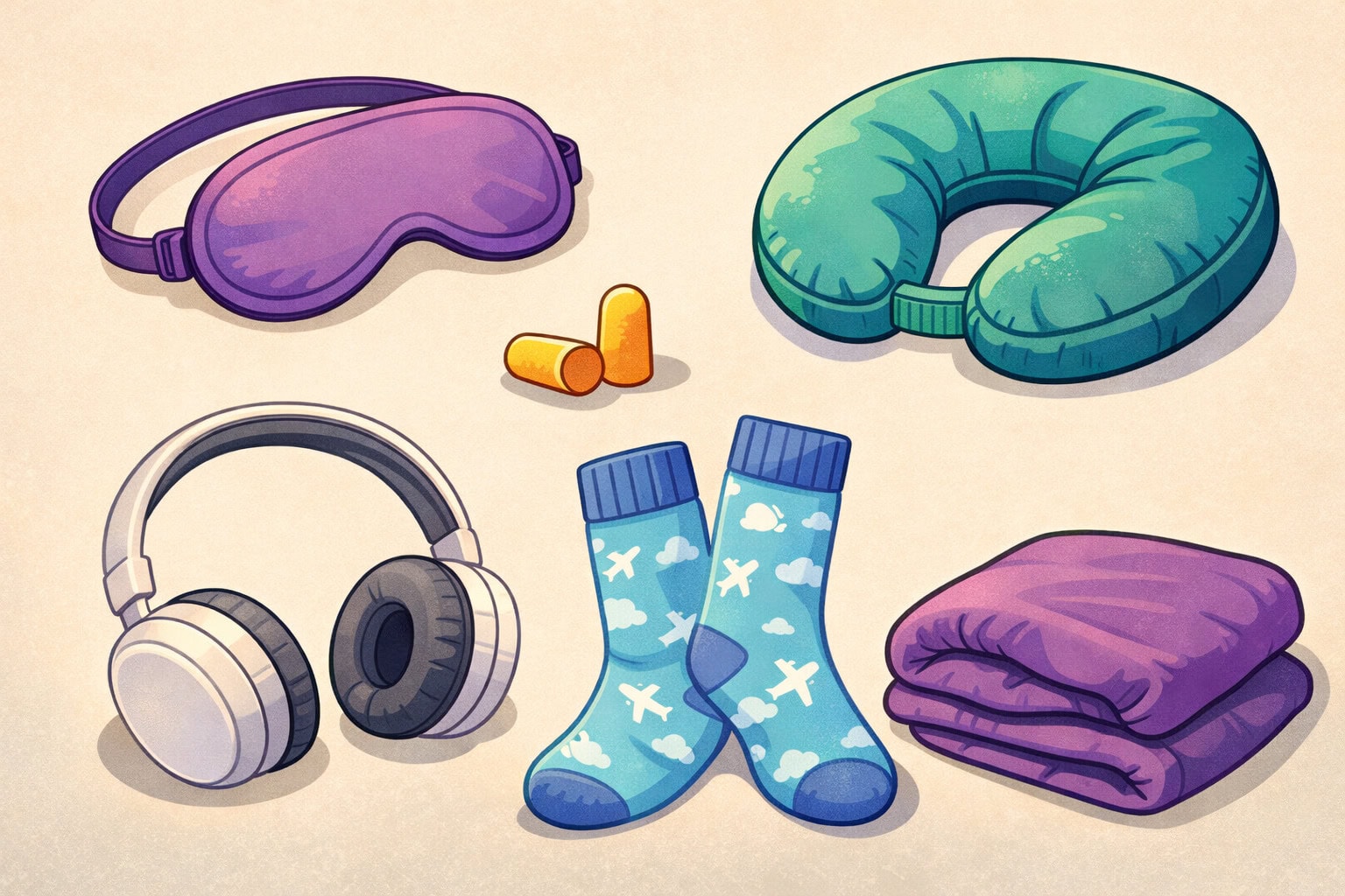Accessoires für Schlafen im Flugzeug