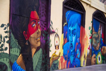 Graffiti in den Straßen von La Punta.