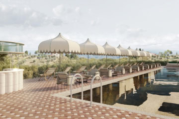 Pool im Chapter Chianti, einem neuen Hotel in der Toskana