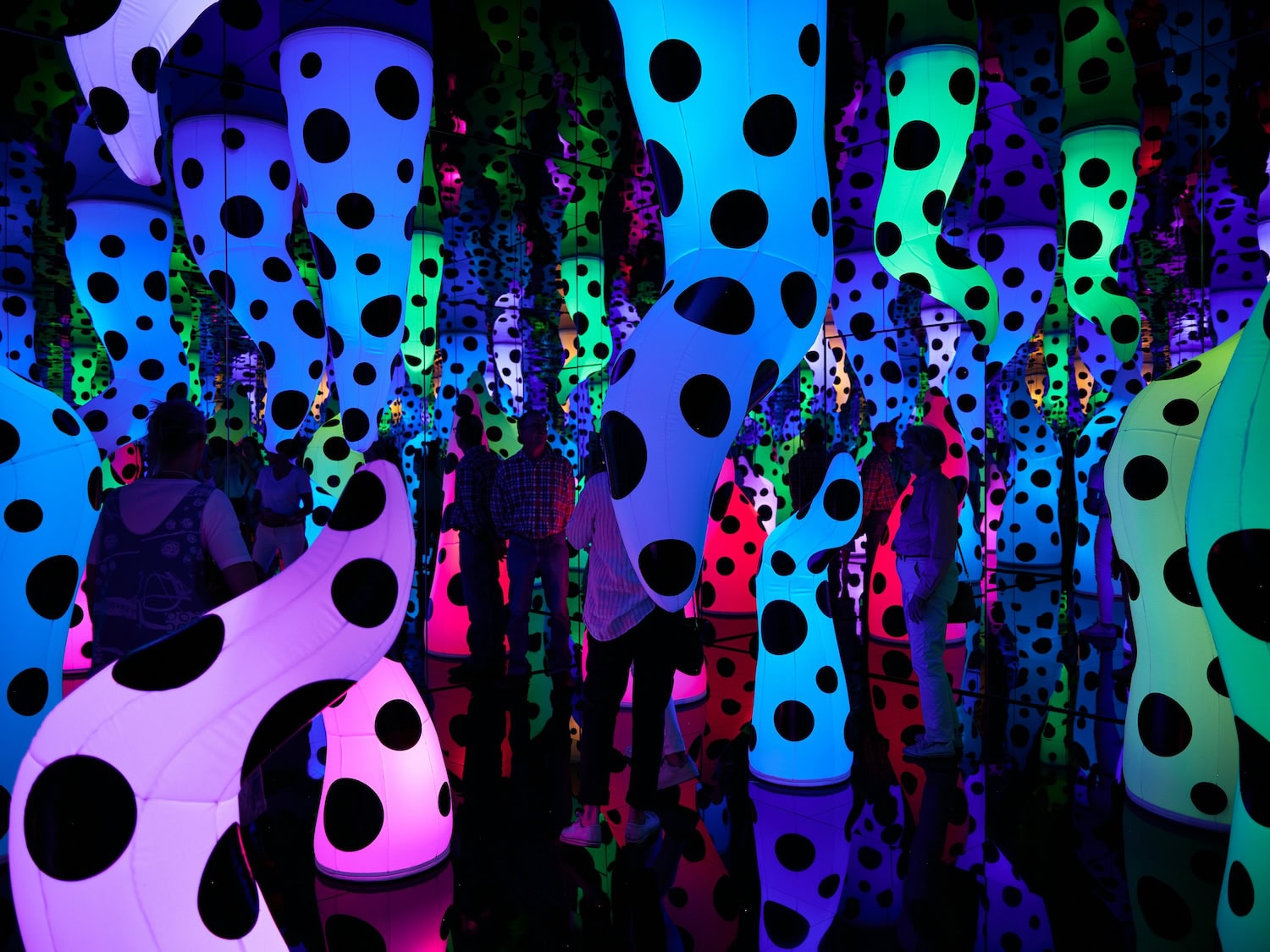 Mensch in einer Ausstellung von Yayoi Kusama