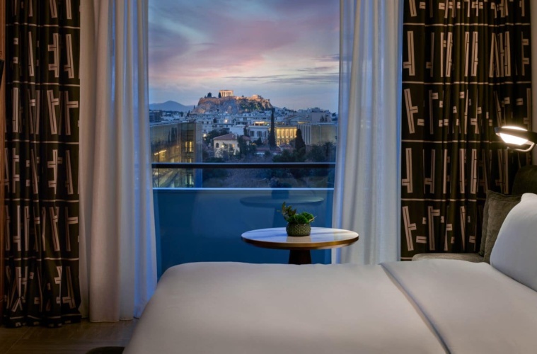 Zimmer im Von außen ansehen Conrad Athens The Ilisian mit Blick auf Akropolis