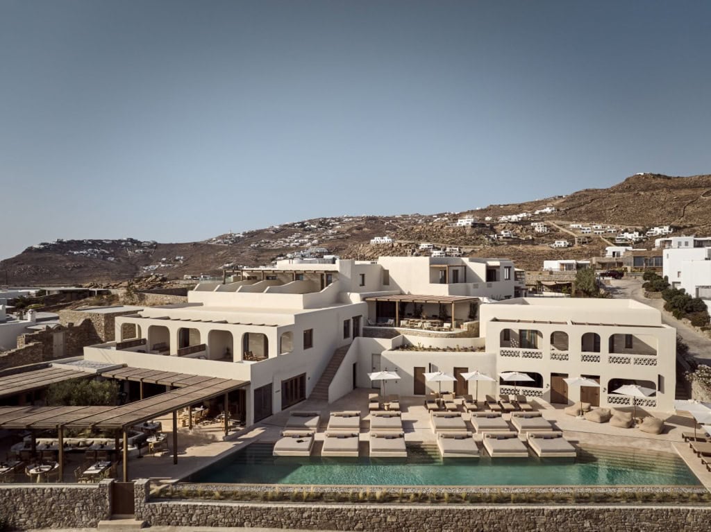 Omeon Mykonos aus der Vogelperspektive