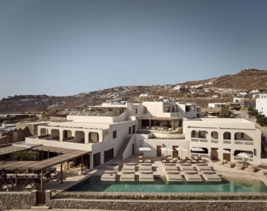 Omeon Mykonos aus der Vogelperspektive