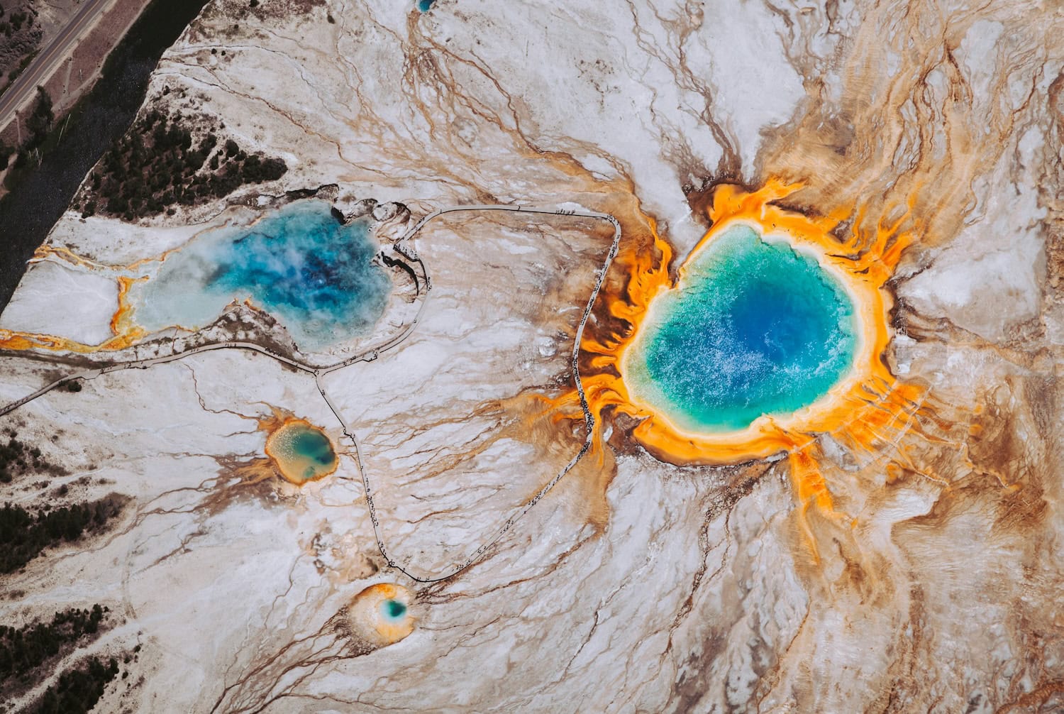 Grand Prismatic Spring aus deer Vogelperspektive
