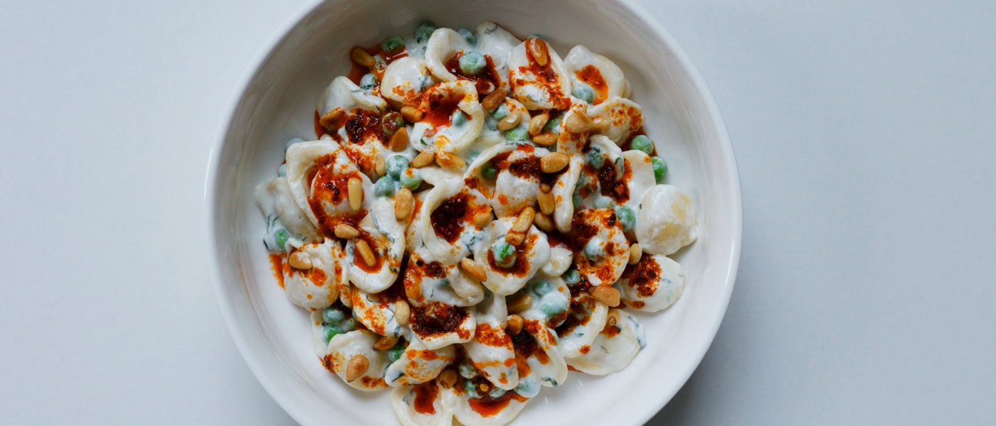 Orecchiette mit Joghurt.