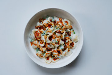 Orecchiette mit Joghurt.