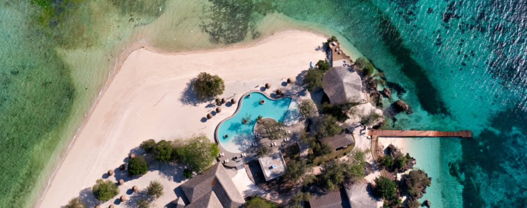 Bawe Island in Sansibar von oben fotografiert mit der Drohne