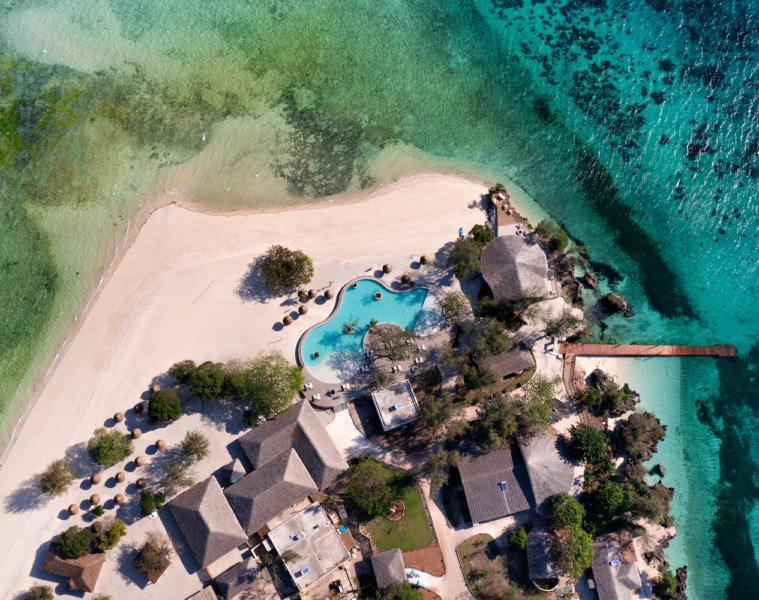 Bawe Island in Sansibar von oben fotografiert mit der Drohne