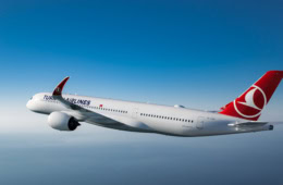 Flugzeug von Turkish Airlines in der Luft