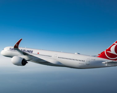 Flugzeug von Turkish Airlines in der Luft