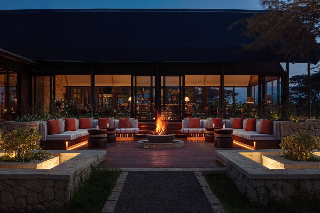 Feuerstelle im JW Marriott Mount Kenya Rhino Reserve