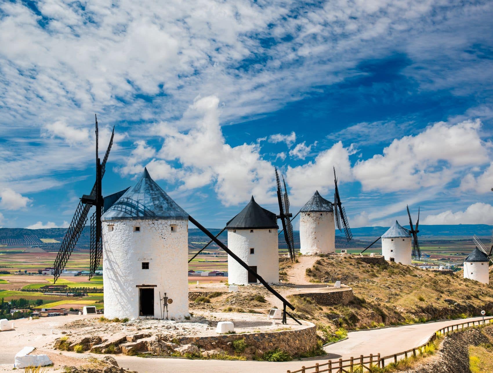 Windmühlen in Campo de Criptana in Kastilien-La Mancha