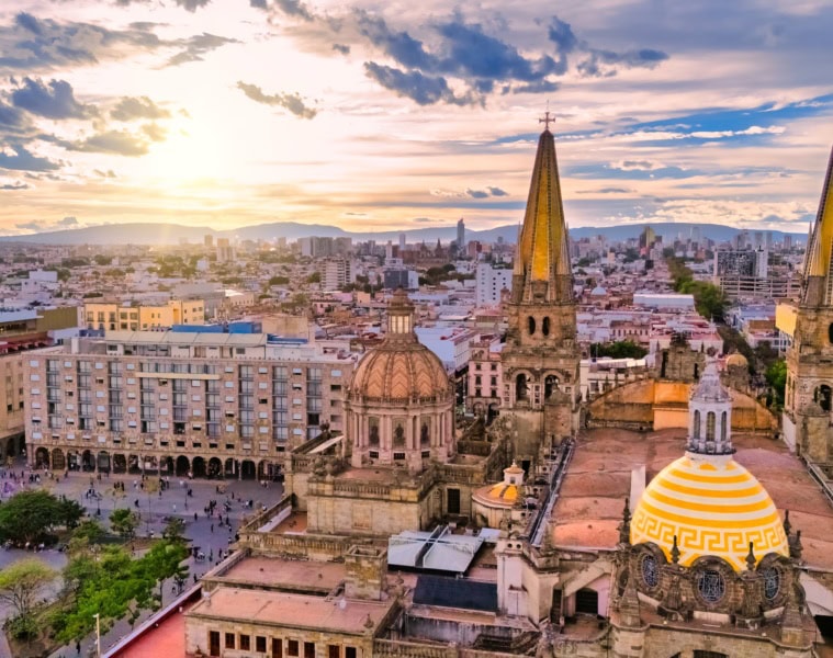Blick über Guadalajara in Mexiko.