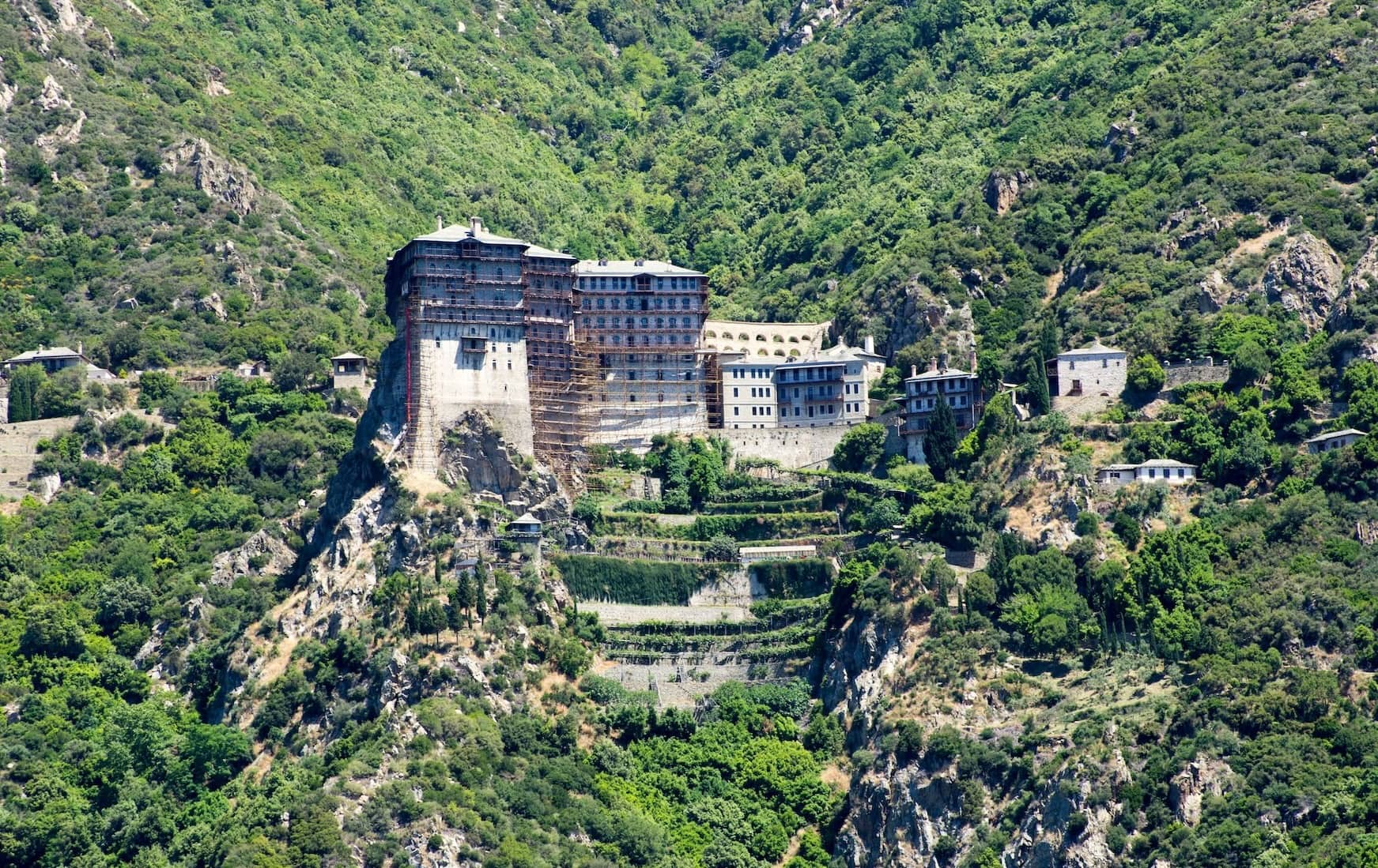 Ein Kloster auf dem Berg Athos.