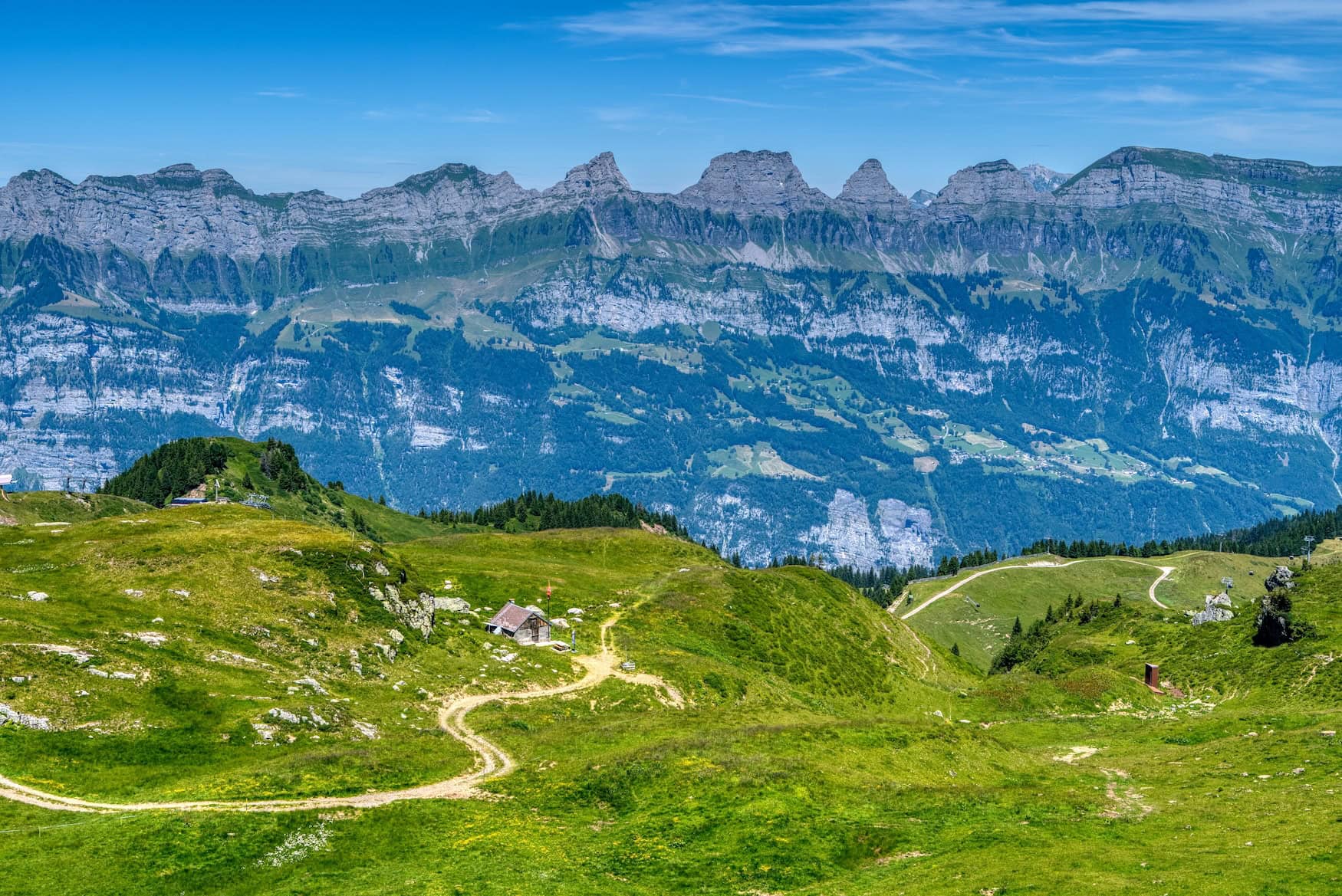 Die Churfirsten-Bergkette.