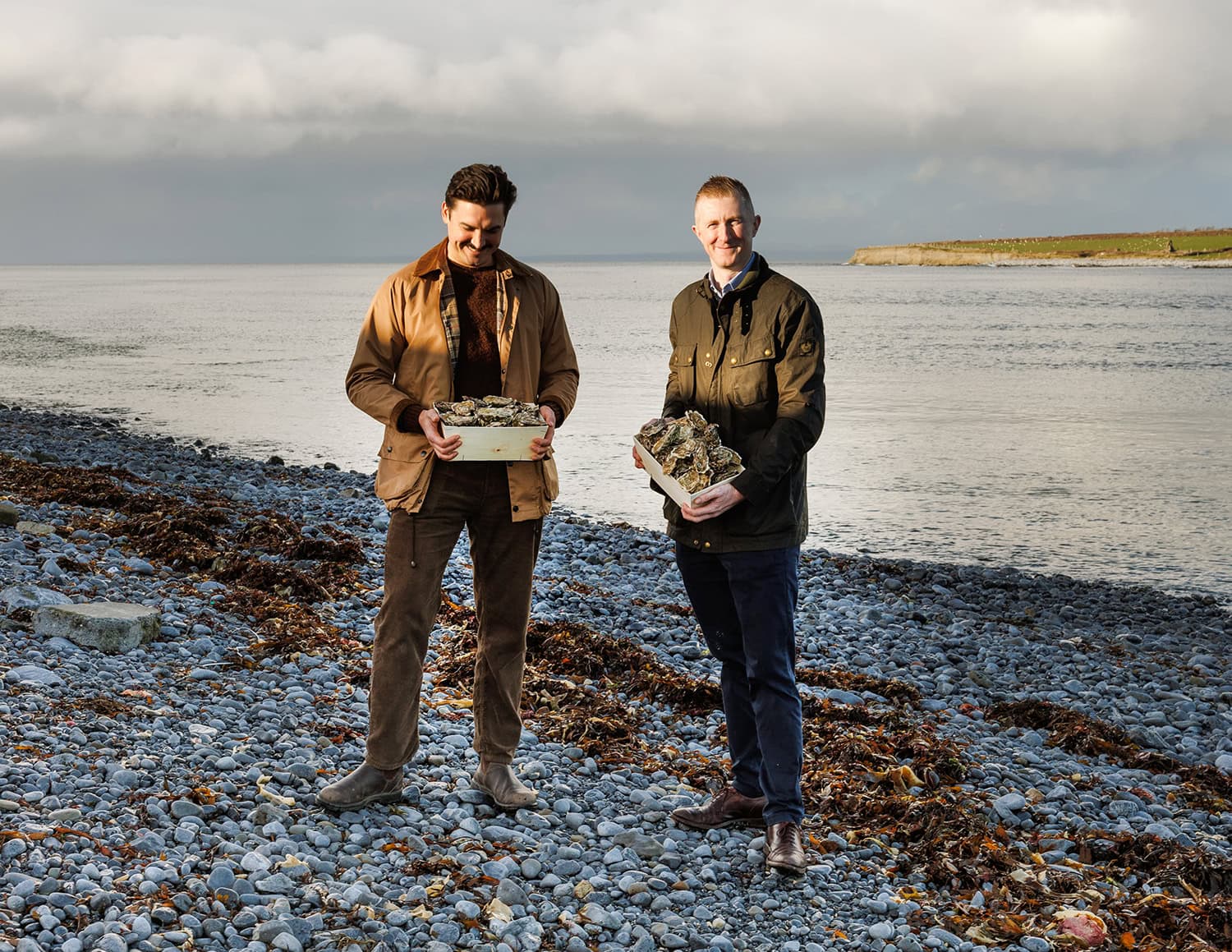 Austernproduzenten am Flaggy Shore im Burren