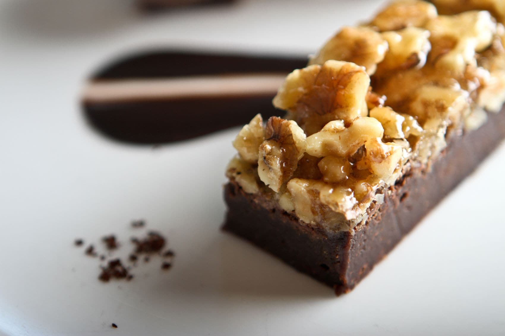 Schokoladen-Brownie mit Walnüssen in Chicago