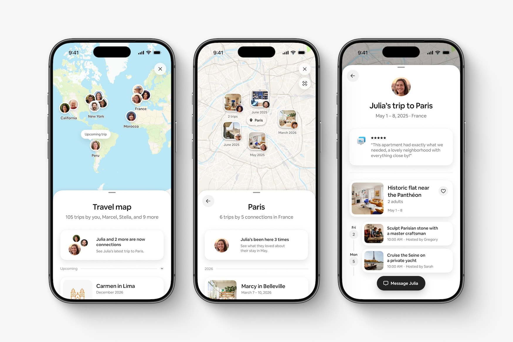 Die neue Travel Map bei Airbnb.