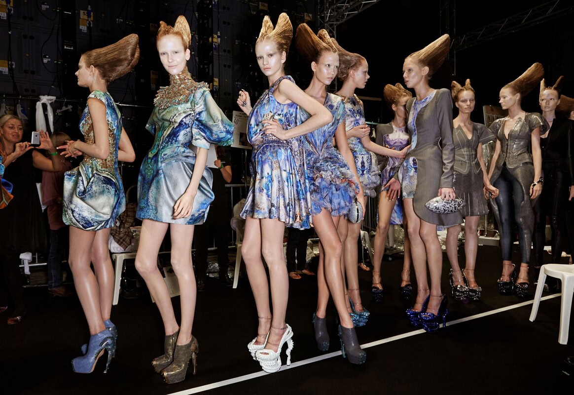 Backstage at Alexander McQueen SS2010