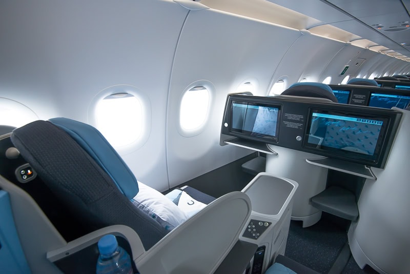 Business Class Sitz der Airline La Compagnie.