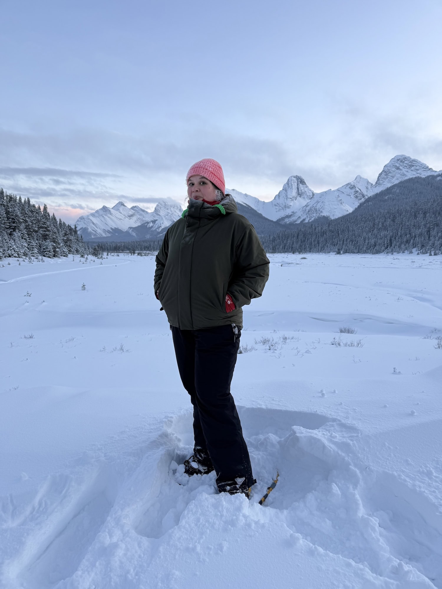 Chefredakteurin Jenny bei -40 Grad im Winter in Alberta in Kanada