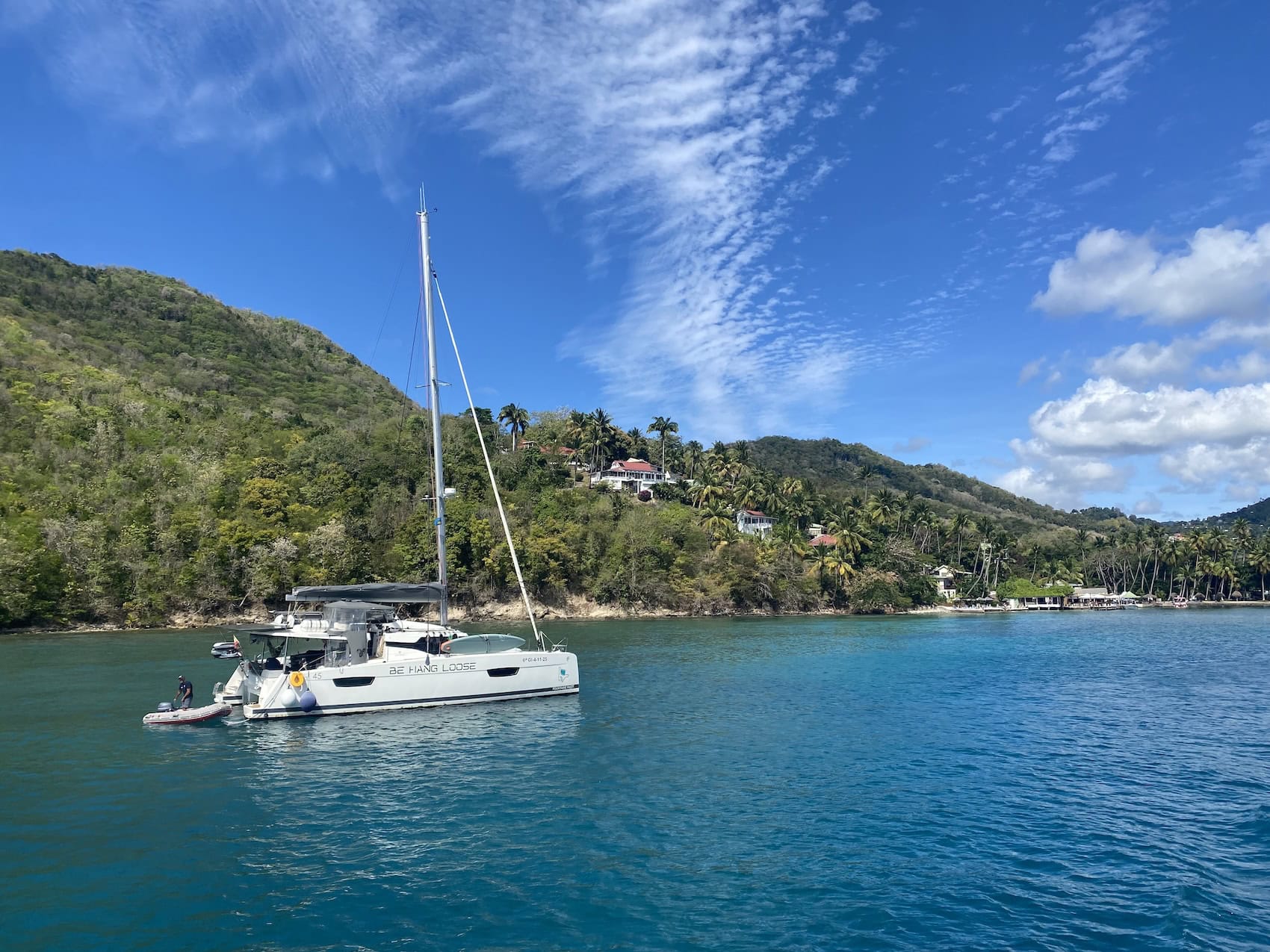 Segelboot in der Marigot Bay in St. Lucia