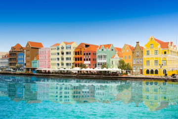 Bunte Häuser in Willemstad, Curaçao.