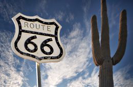 Info-Schild der Route 66 in Arizona